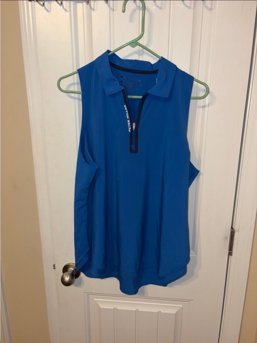 Peter Millar Royal Blue Sleeveless Zip-Front Polo - Picture 6 of 10